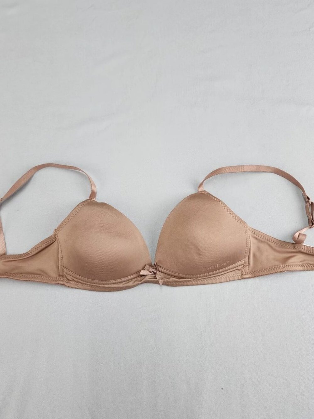 bebe girls Push Up Bra Women's 30B Beige Padded Underwire Adjustable Straps